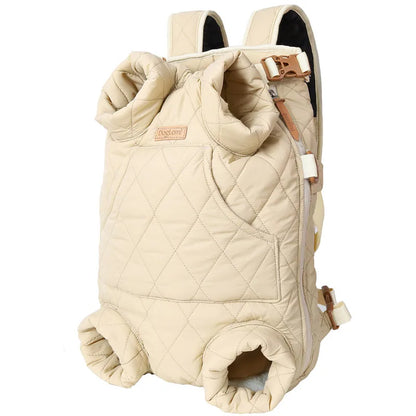 Winter Pet Dog Backpack - Insulated Warm Cat Carrier, Hands-Free Portable Travel Bag for Small Dogs, Windproof and Safe